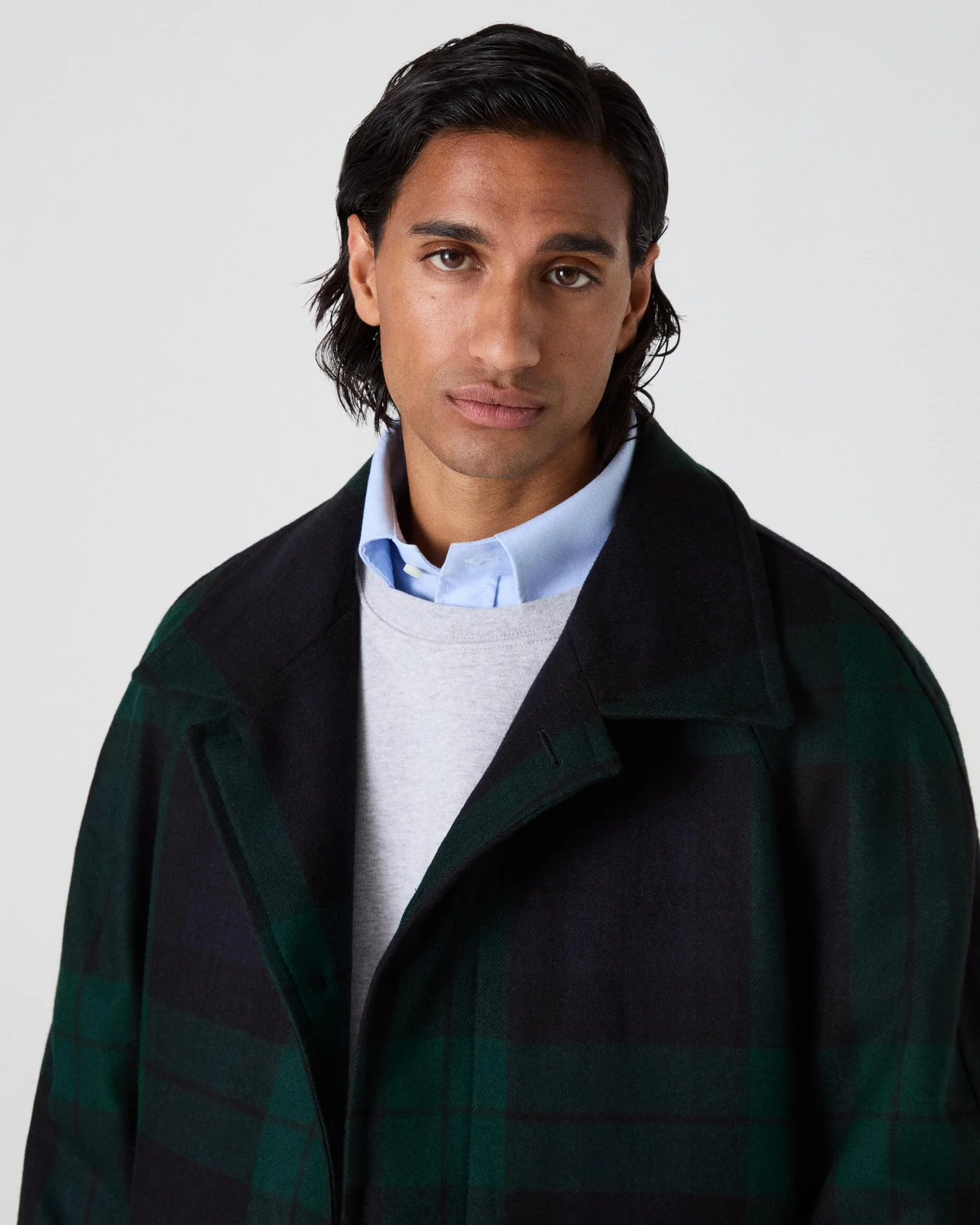 Nelson II Tweed Raglan Coat - Blackwatch — view 6