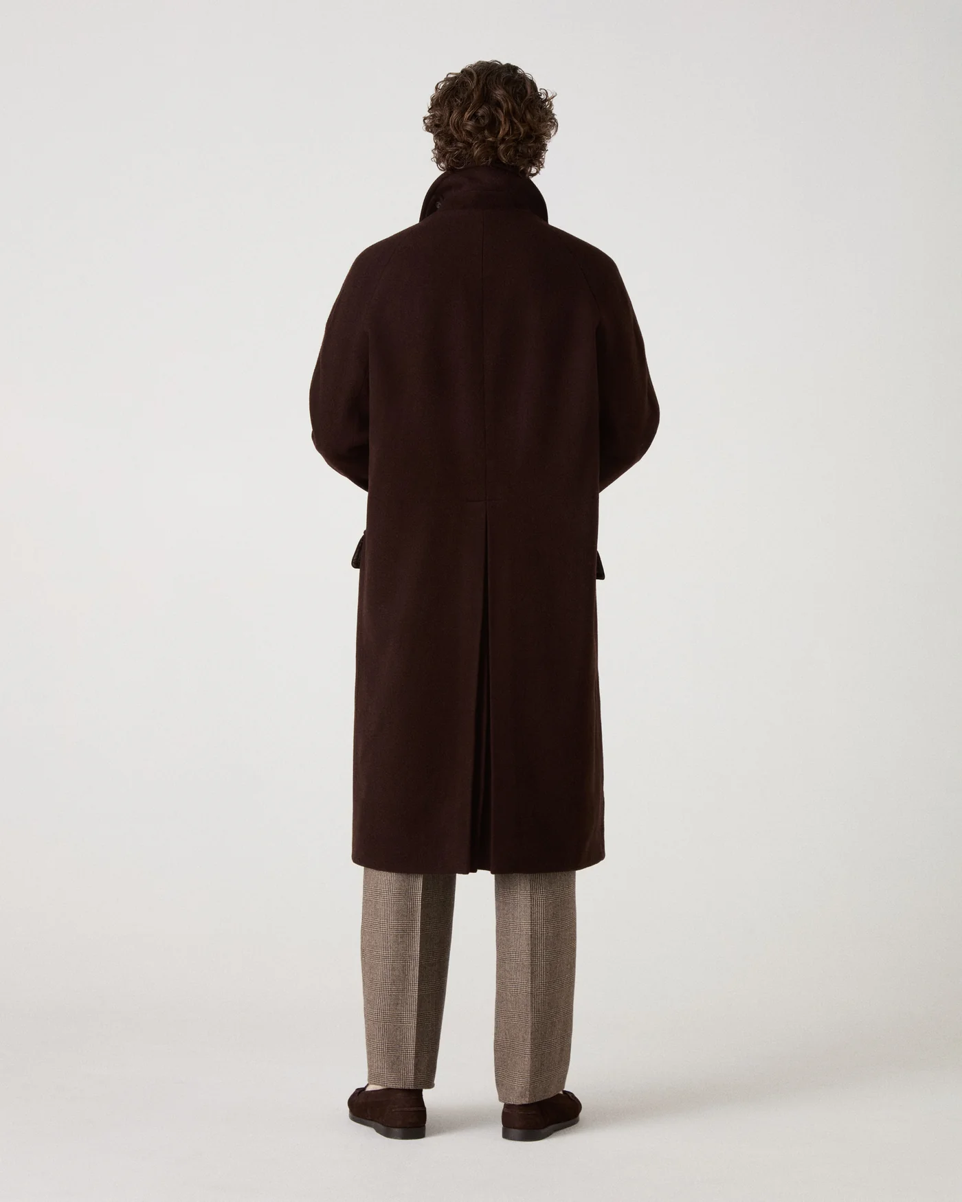Nelson II Wool/Cashmere Raglan Coat - Dark Brown — view 5