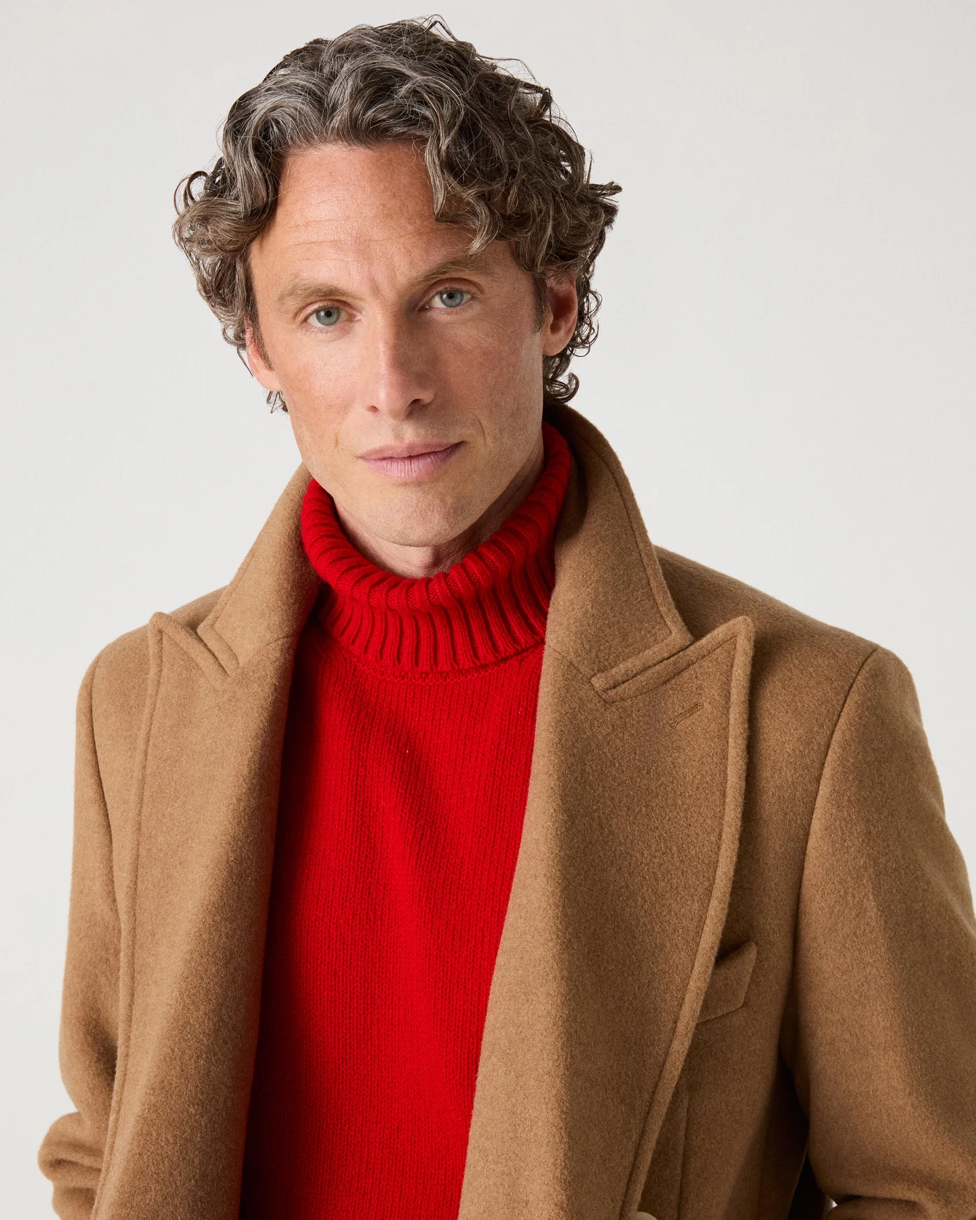 Neo Double Breasted Wool/Camel Coat - Camel — view 2
