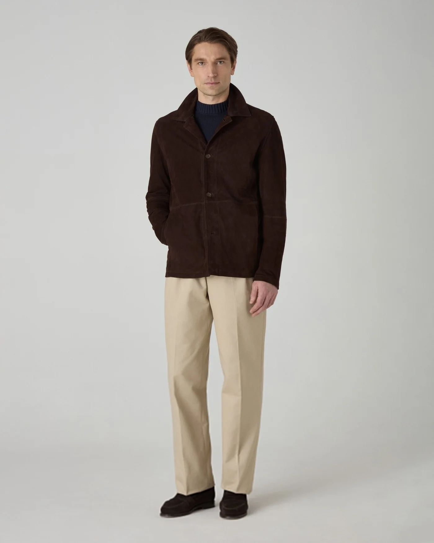 Noel Suede Jacket - Chocolate Brown