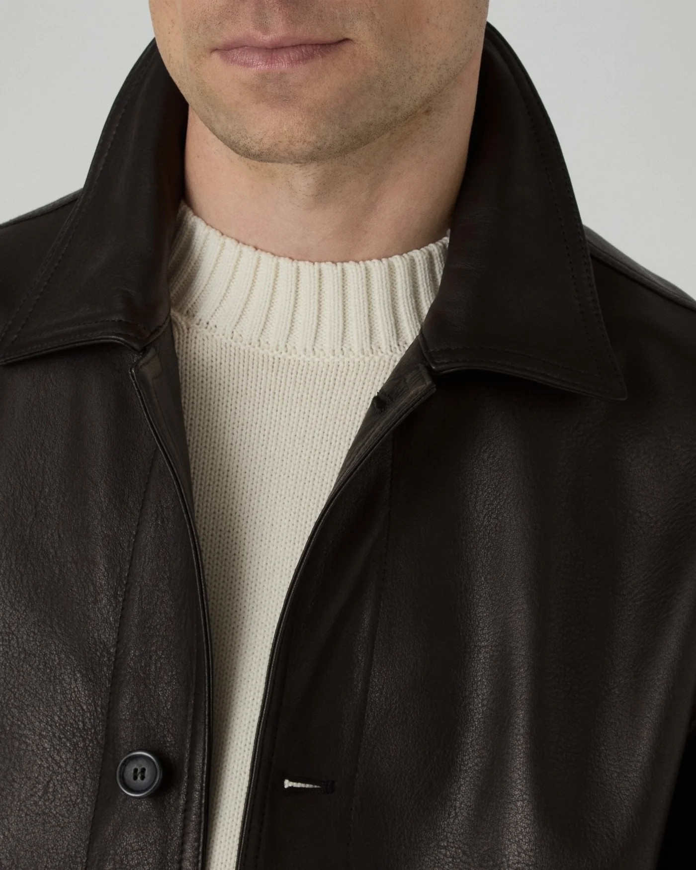 Noel Tumbled Leather Jacket - Black — view 2