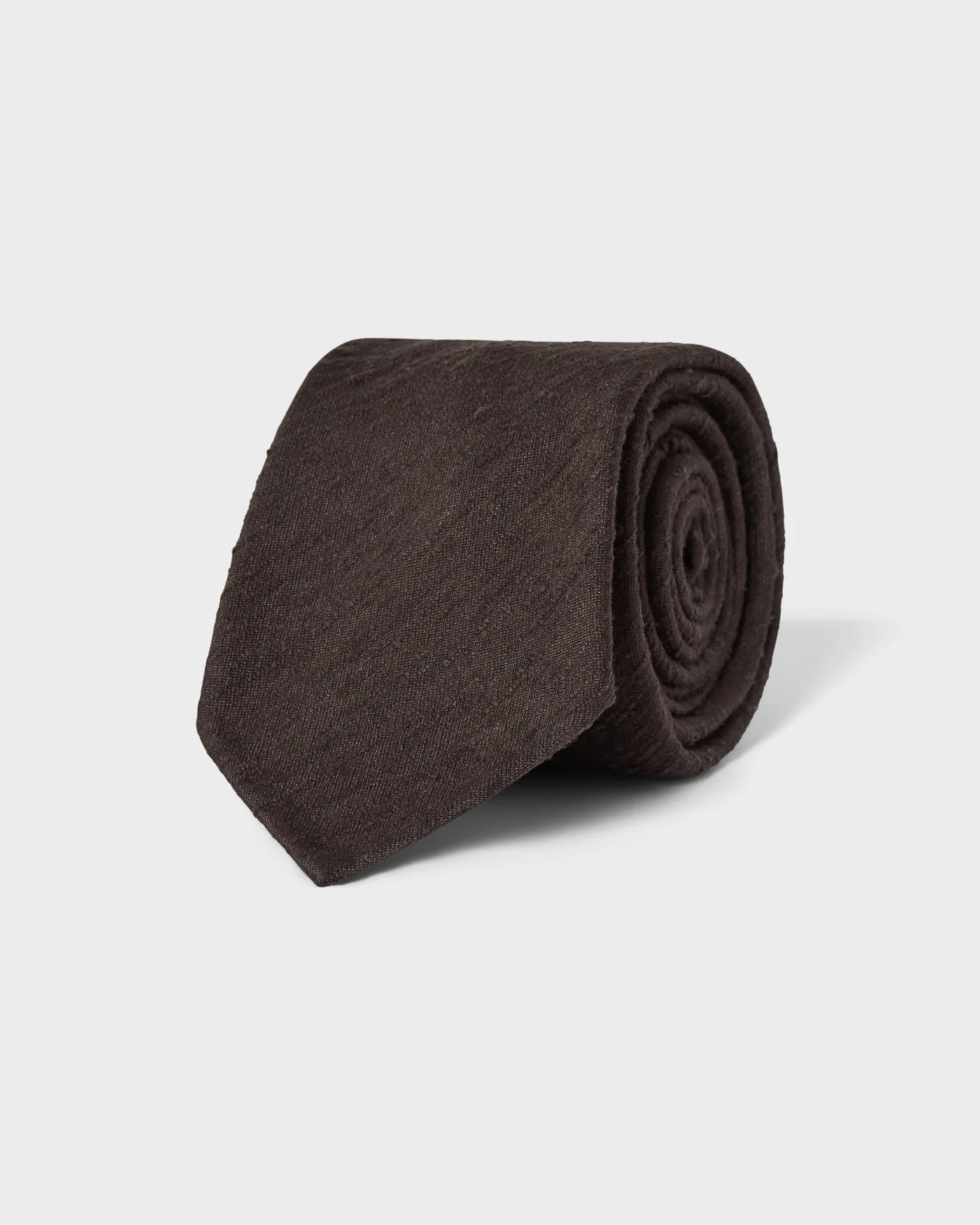 Shantung Silk Tie - Brown — view 2