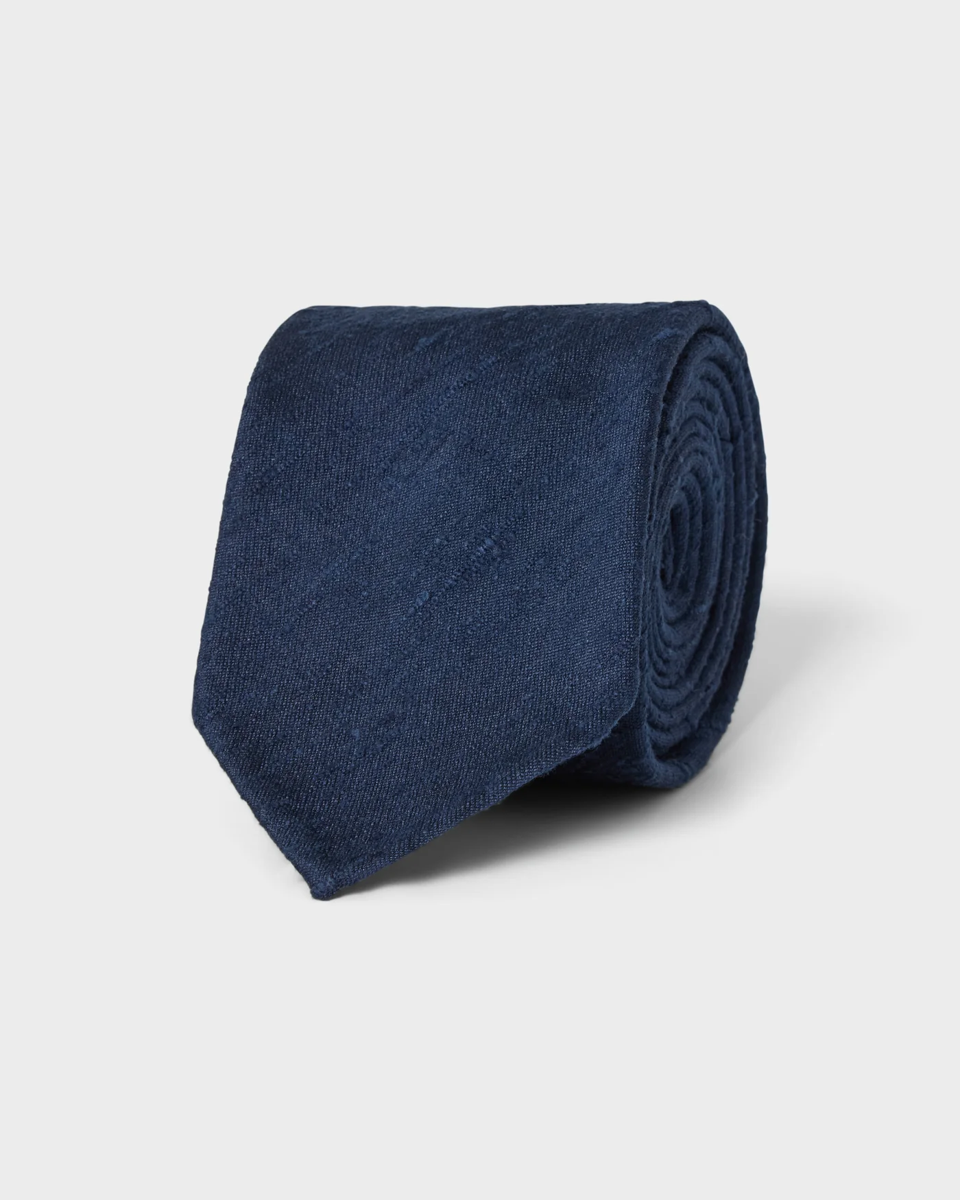 Shantung Silk Tie - Navy — view 2