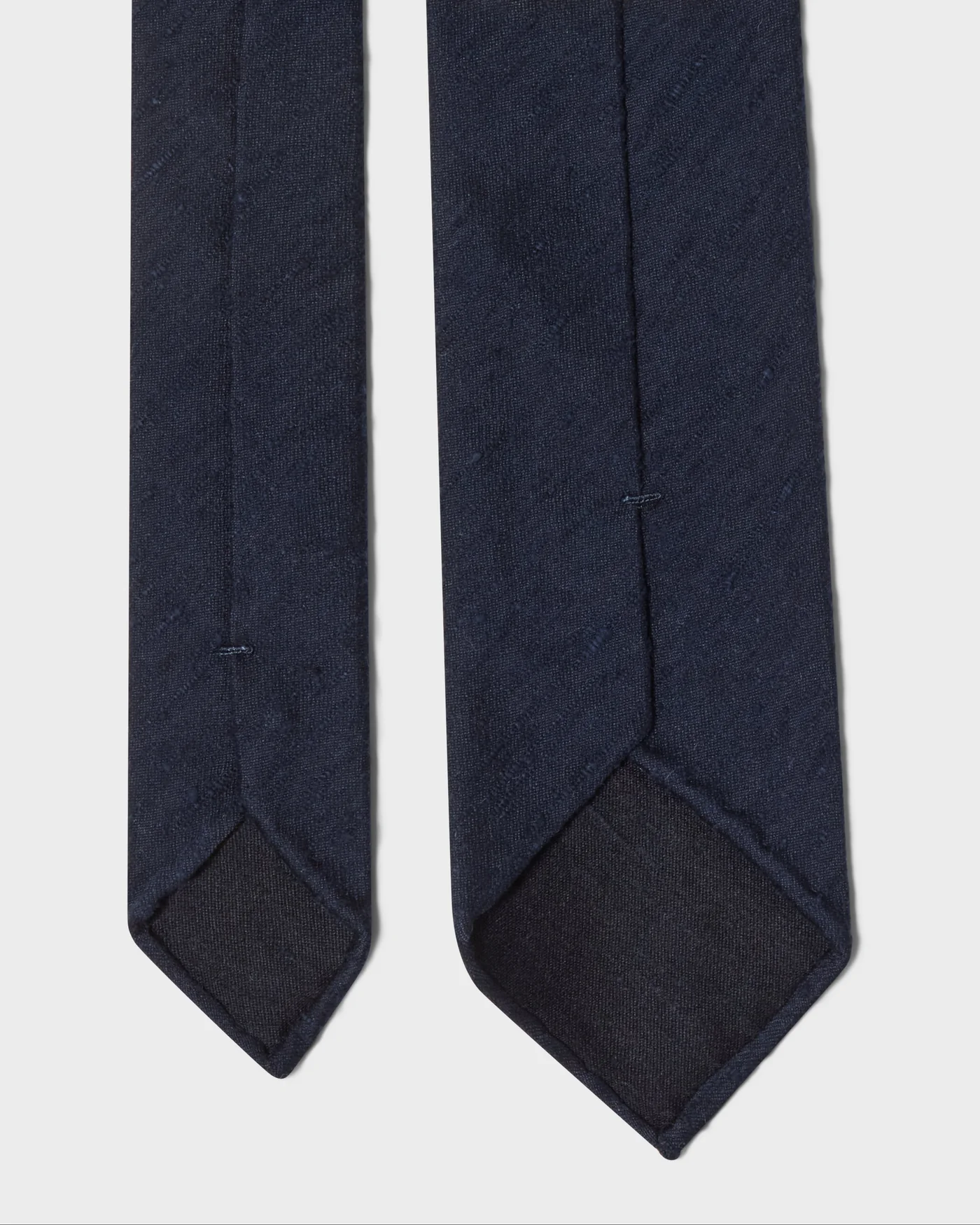 Shantung Silk Tie - Navy — view 3