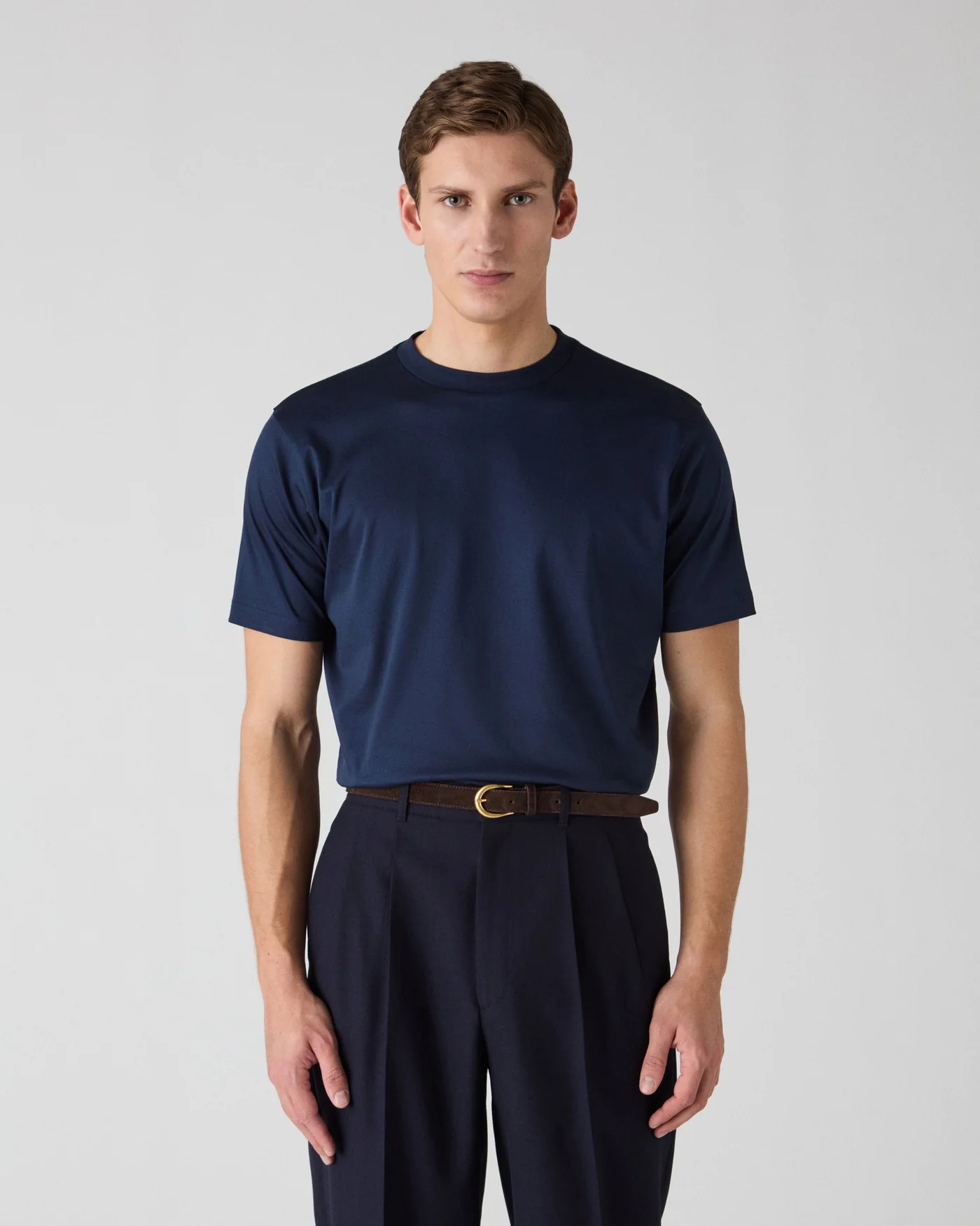 Tony Mercerized T-Shirt - Navy