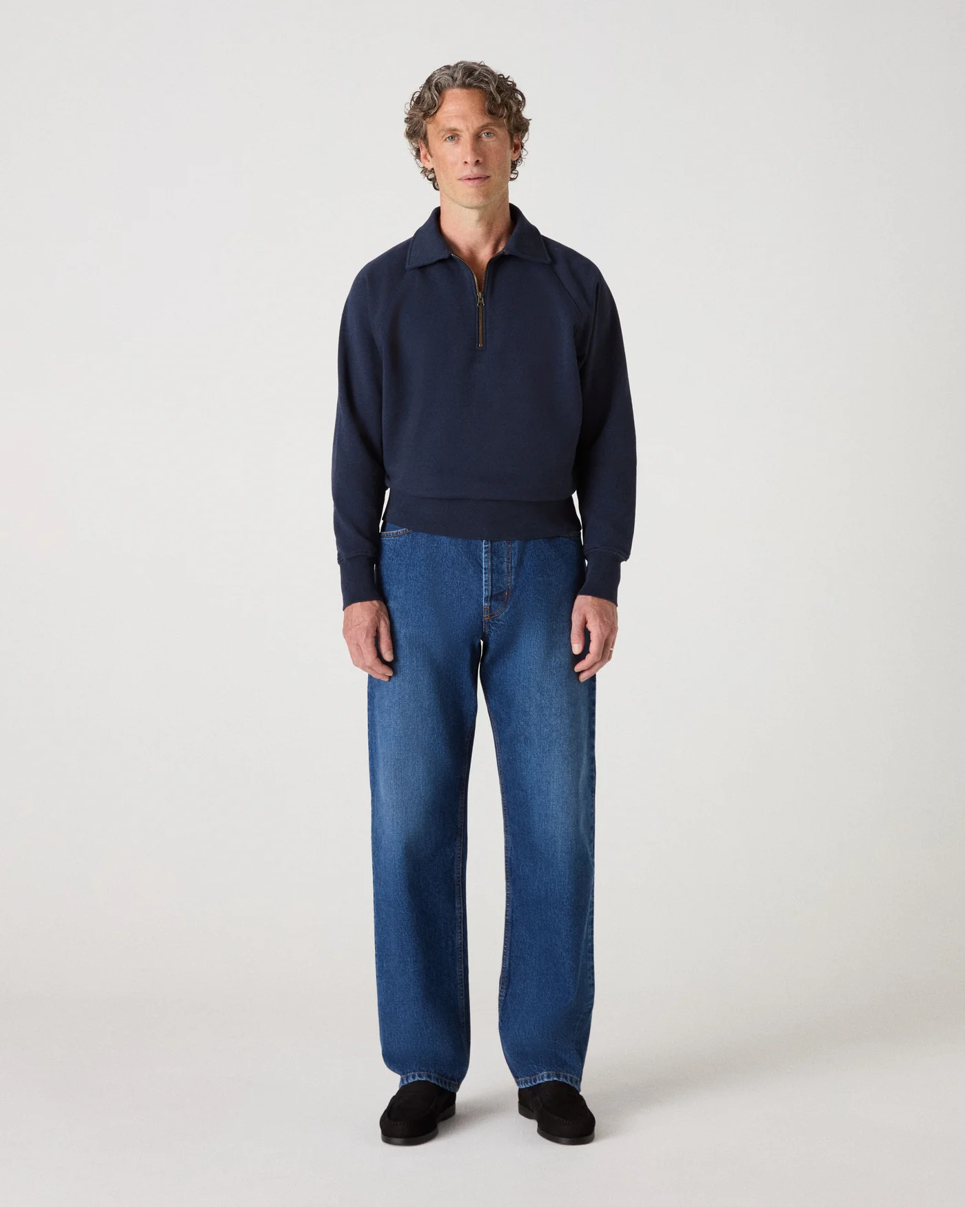 Truls Quarter Zip Raglan Sweatshirt - Navy